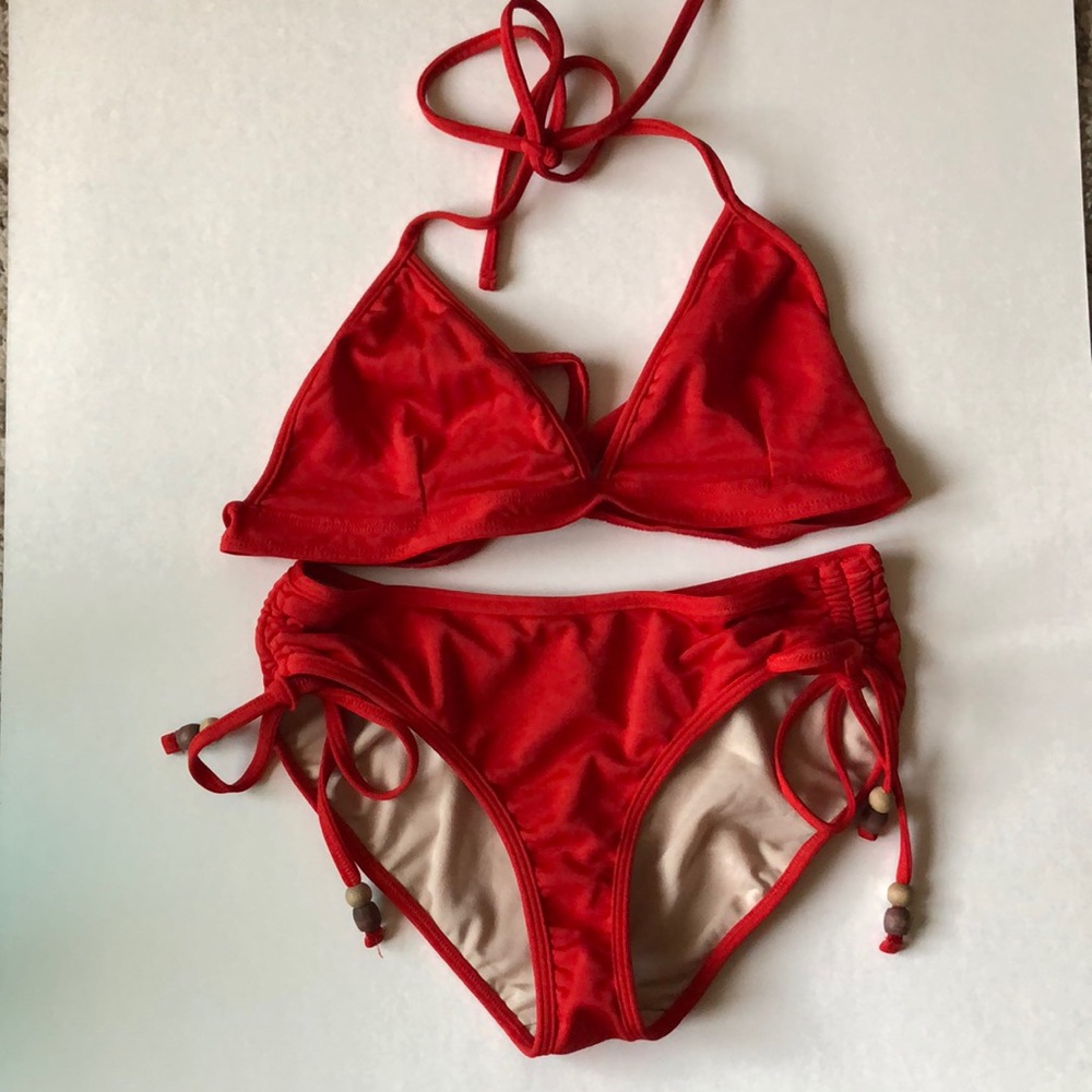 🌶 American Apparel HOT RED bikini! 🔥